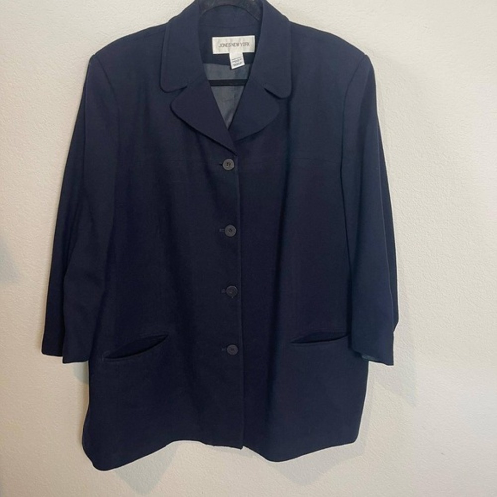 Jones New York Blazer Jacket Career Office Work 3/4 Sleeve‎ Made in USA